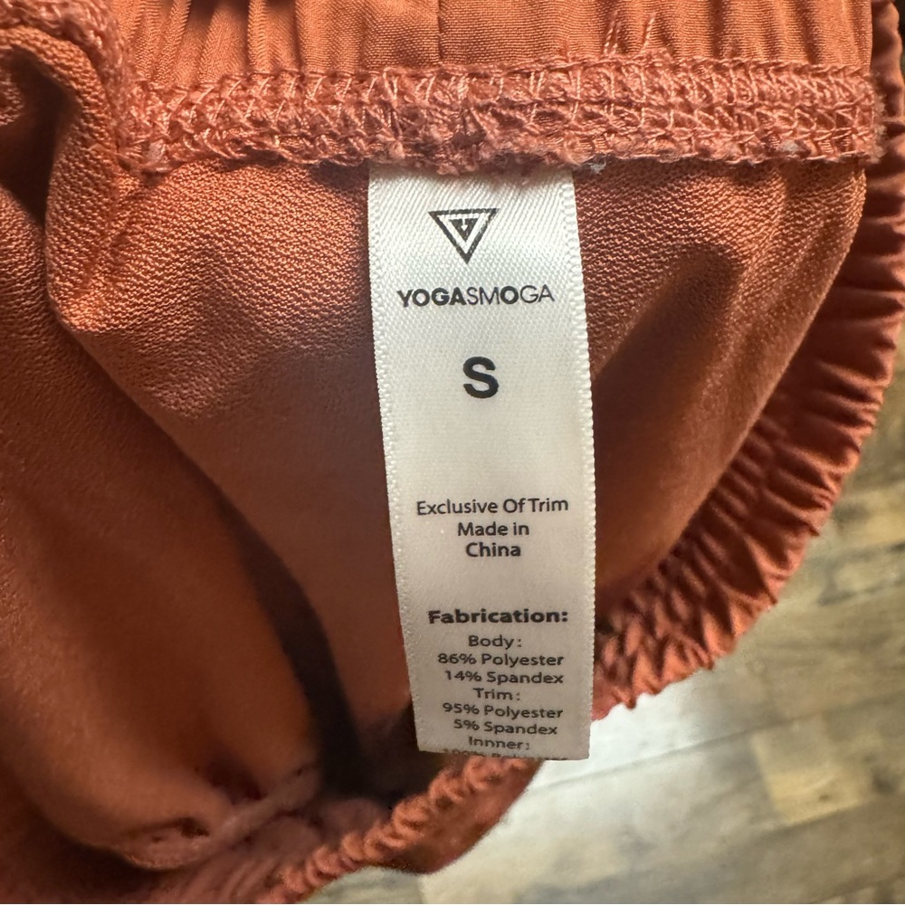 Women’s Athletic Rust Orange Running Shorts with Elastic Waist - Picture 6 of 6